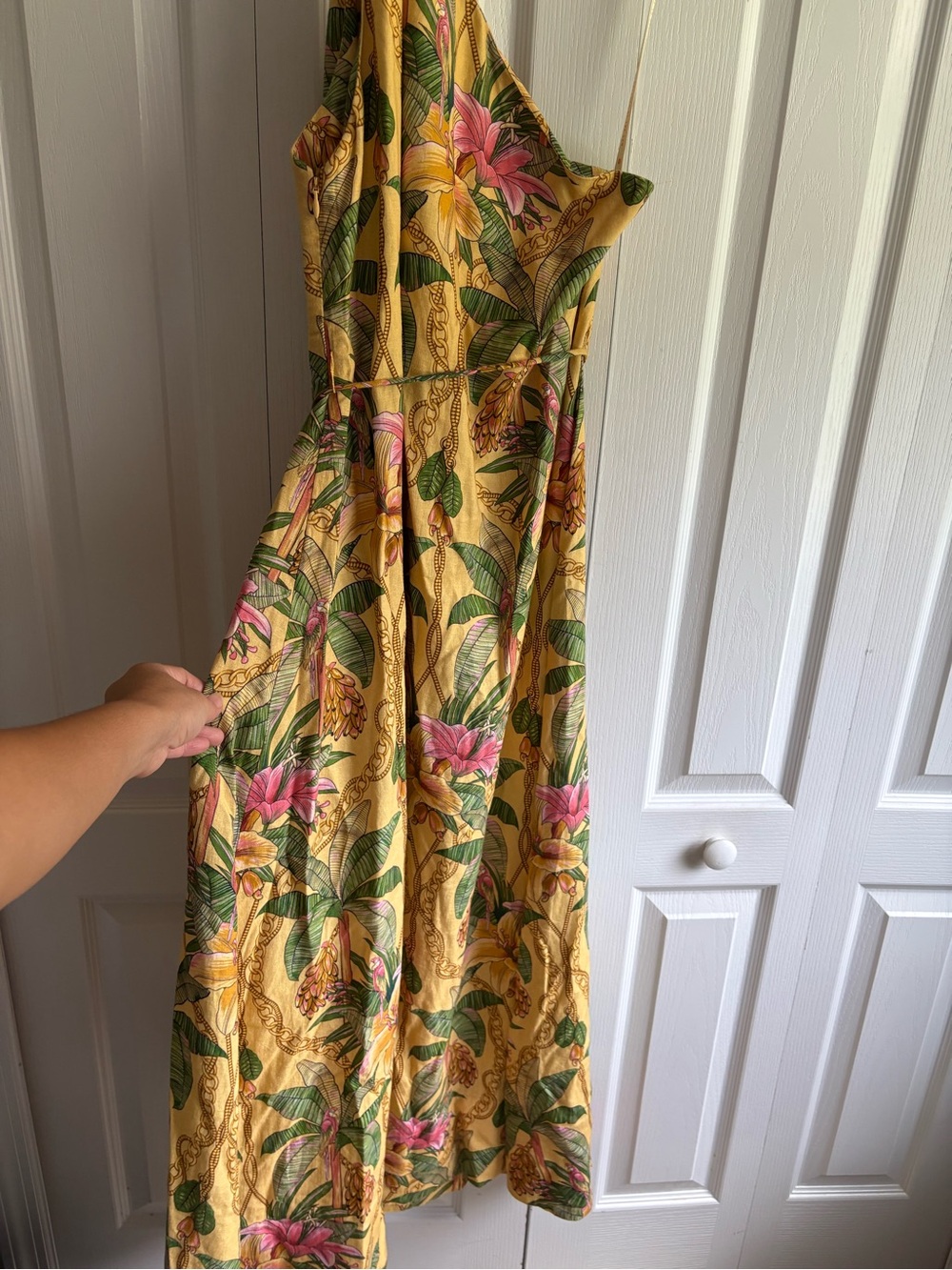 Farm Rio Yellow Tropical Paradise One-Shoulder Maxi Dress Size Medium - Picture 6 of 8